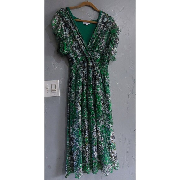 Le Ragarre Dress Women's L,made In Italy, Floral, Viscose, Silk Material,... - Picture 3 of 11